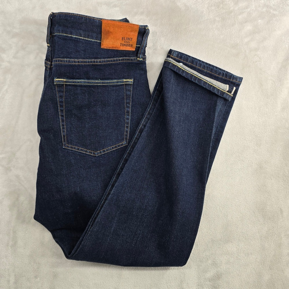 Flint and Tinder‎ Selvedge Denim 30x30 Slim Fit Dark Wash Jeans Mens new